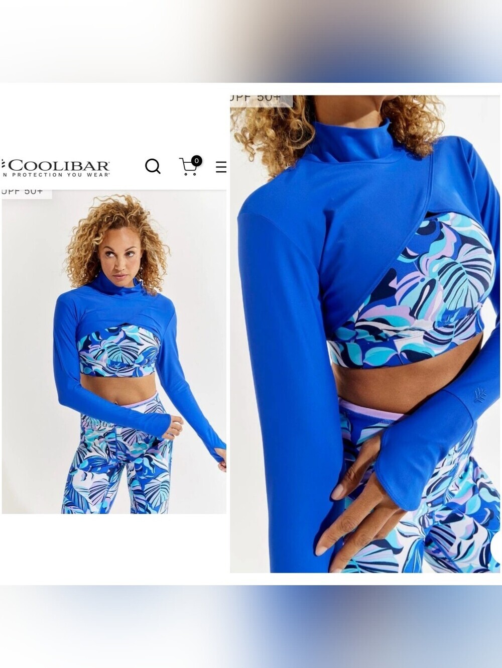 Coolibar Kaycos Swim Shrug UPF 50+ Rash Guard Sun Protection Swimwear Women's M